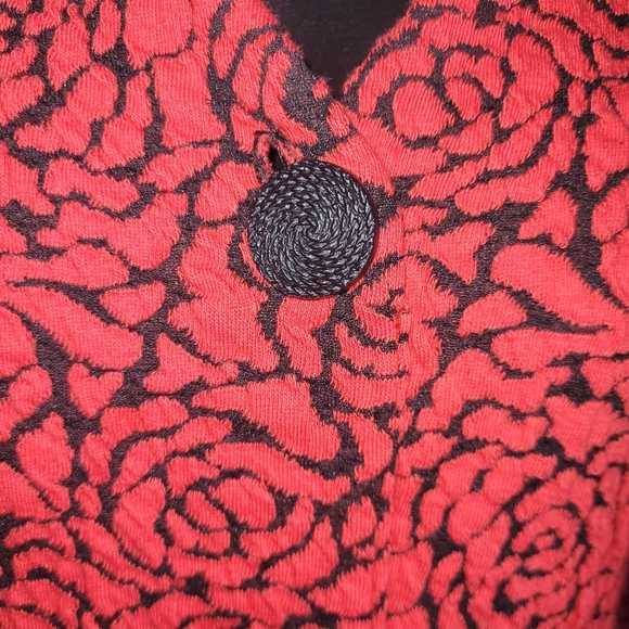 Vintage Zoe red/black floral patterned dress - Picture 7 of 8